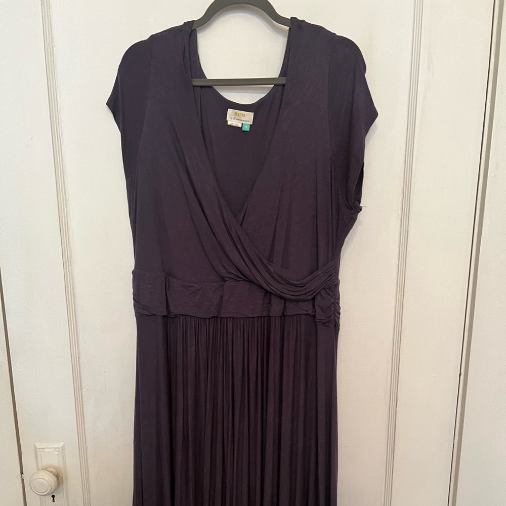 Anthropologie 2X Maeve casual blue / purple knit midi dress - Picture 4 of 6
